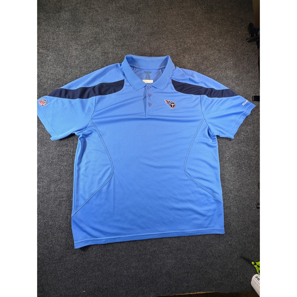 Reebok Tennessee Titans NFL Polo Shirt Mens 2XL Light‎ Blue Embroidered